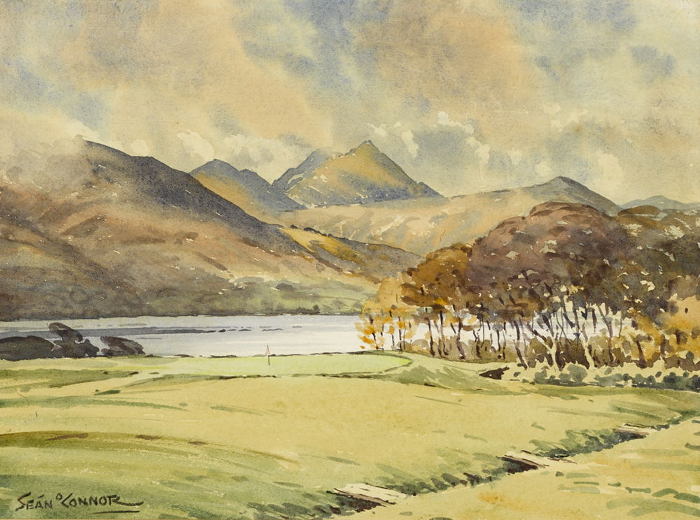 GOLF COURSE WITH MOUNTAINS IN THE DISTANCE by Seán O'Connor (1909-1992) (1909-1992) at Whyte's Auctions