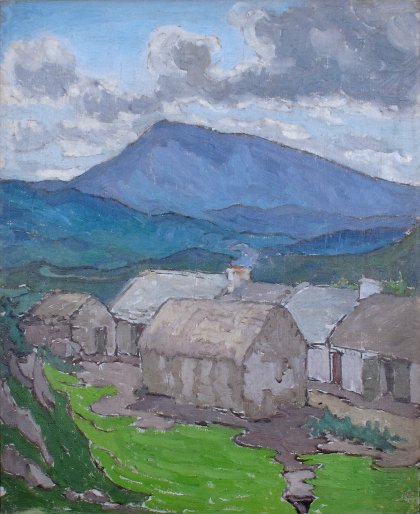 COTTAGES UNDER BLUE MOUNTAIN by Georgina Moutray Kyle RUA (1865-1950) RUA (1865-1950) at Whyte's Auctions