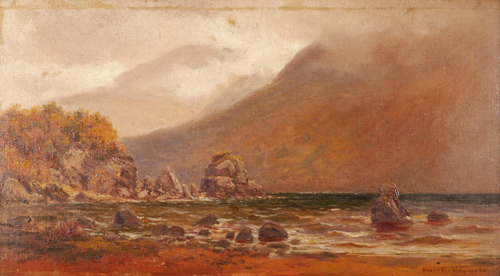 VICTORIA ROCKS, MIDDLE LAKE, KILLARNEY, COUNTY KERRY by Alexander Williams RHA (1846-1930) at Whyte's Auctions