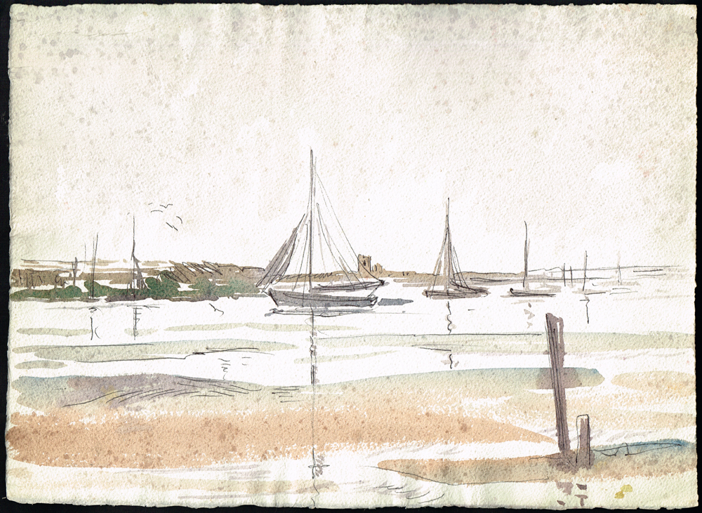 SKETCHES [WOMEN & SAILBOATS] (SET OF THREE) by Patrick Leonard HRHA (1918-2005) at Whyte's Auctions
