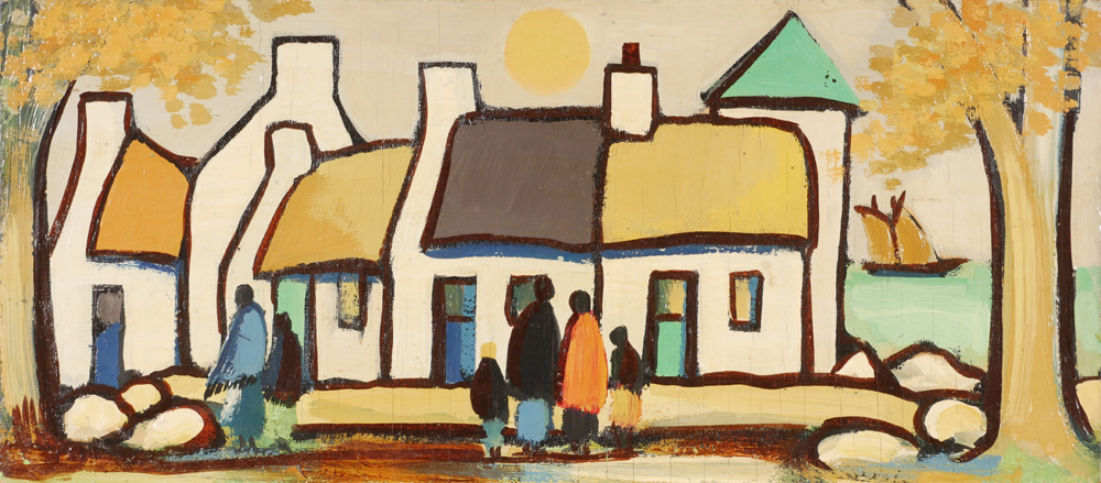 FISHING VILLAGE by Markey Robinson (1918-1999) (1918-1999) at Whyte's Auctions