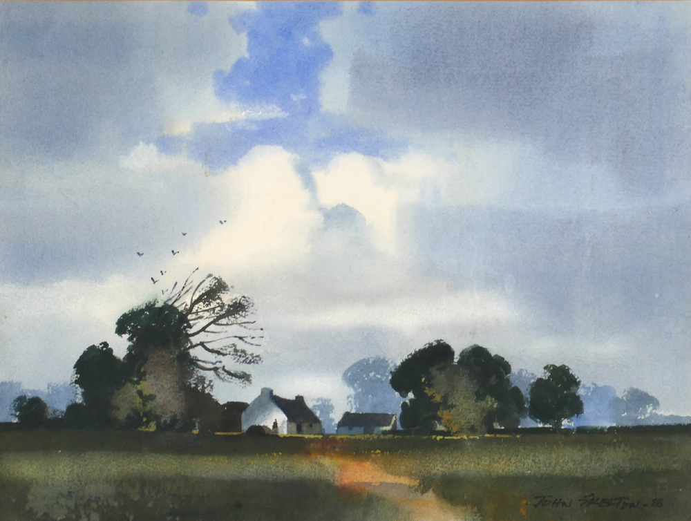LANDSCAPE WITH COTTAGES, 1988 by John Skelton (1923-2009) at Whyte's Auctions