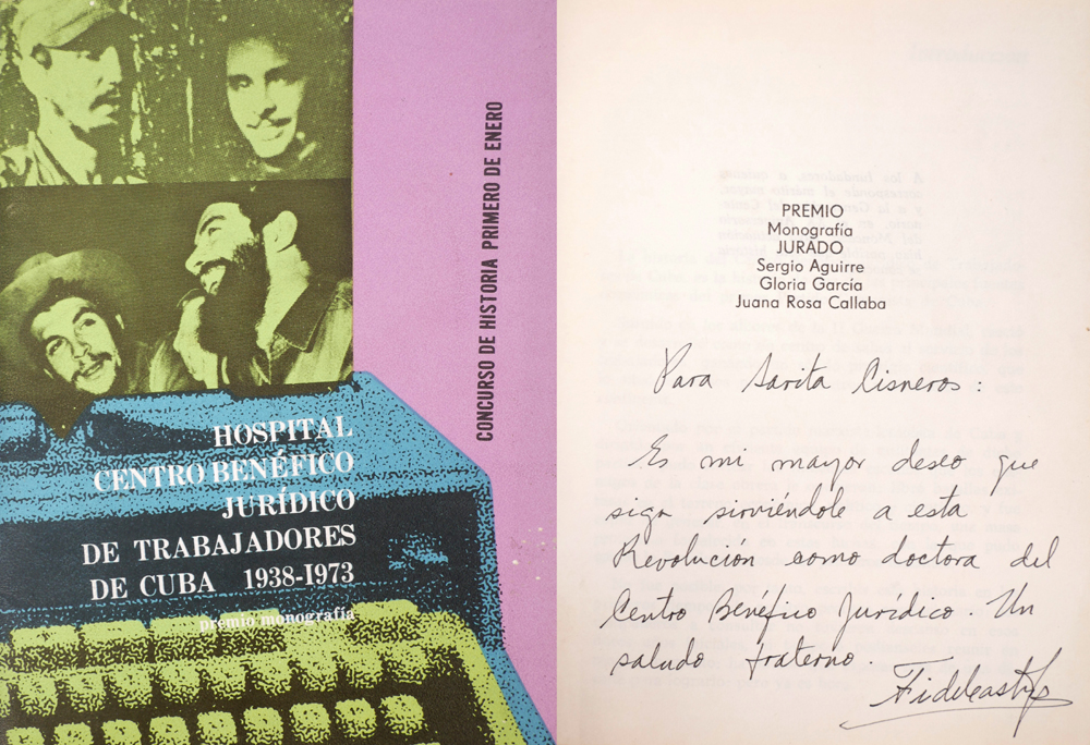 1974 History of a Cuban hospital, signed and inscribed by Fidel Castro. at Whyte's Auctions