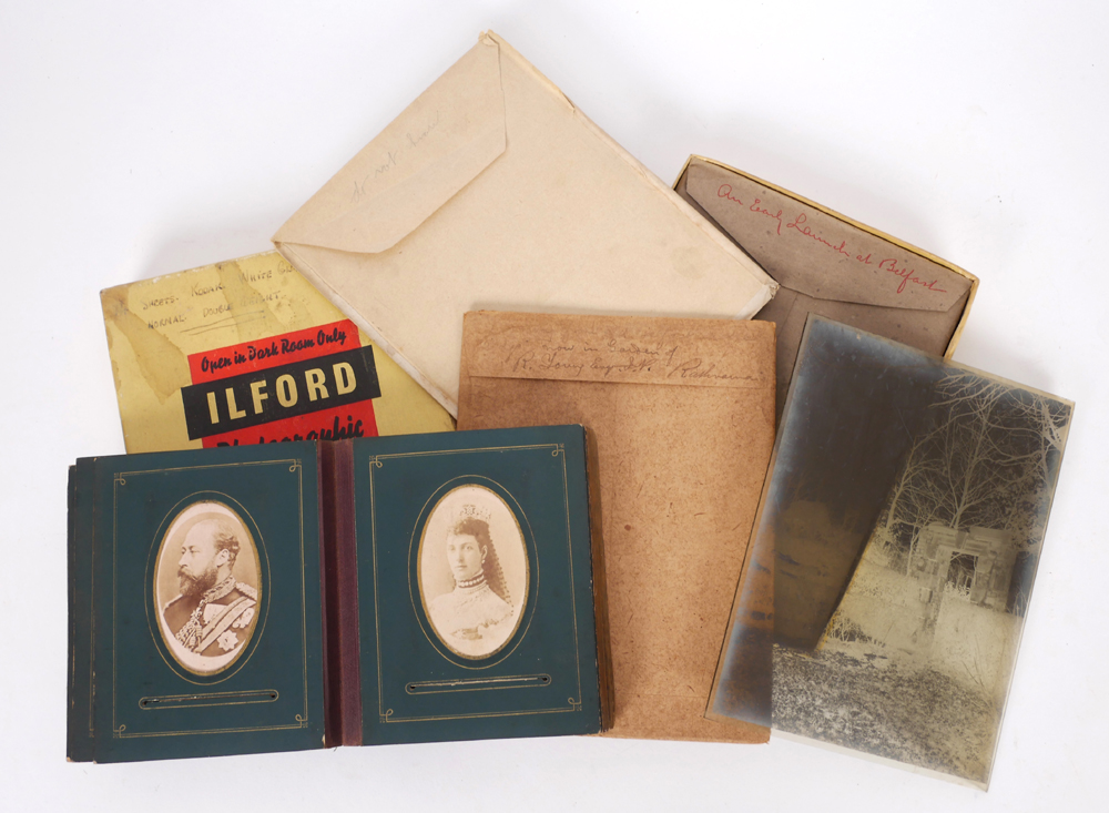 Belfast, glass photographic negatives and a photograph album. at Whyte's Auctions