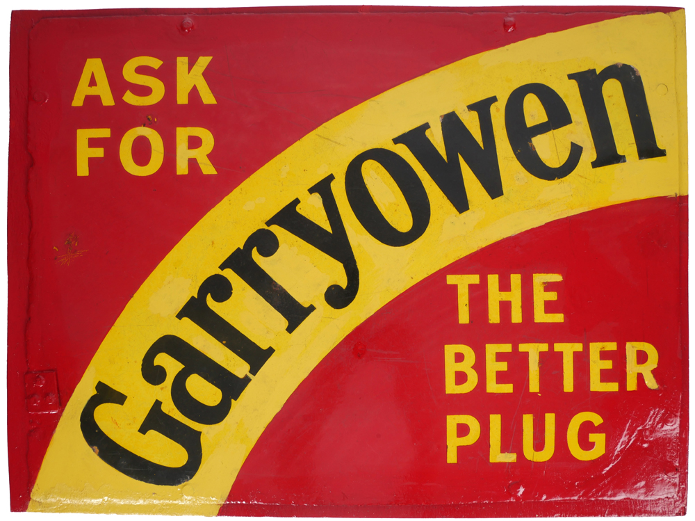 Garryowen Plug tobacco, enamel advertising sign. at Whyte's Auctions