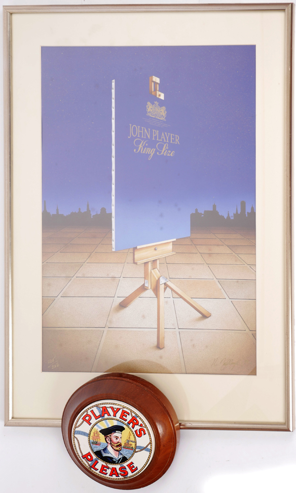 Robert Ballagh, John Player print and a Player's Navy Cut plaque. at Whyte's Auctions