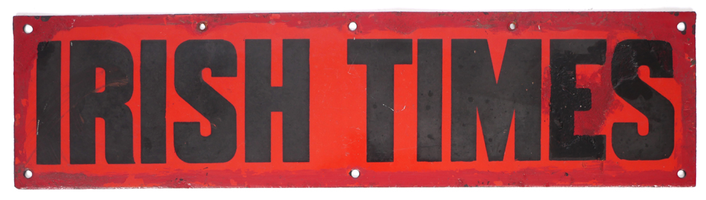 Irish Times enamel sign. at Whyte's Auctions