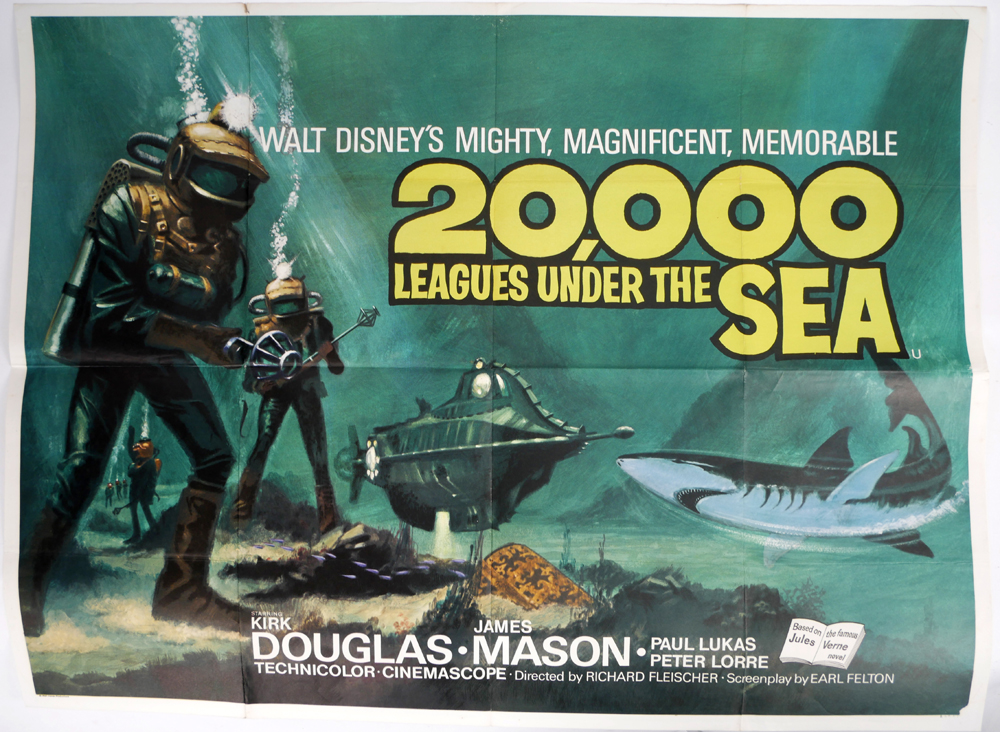 20,000 Leagues Under the Sea. British Quad poster. at Whyte's Auctions