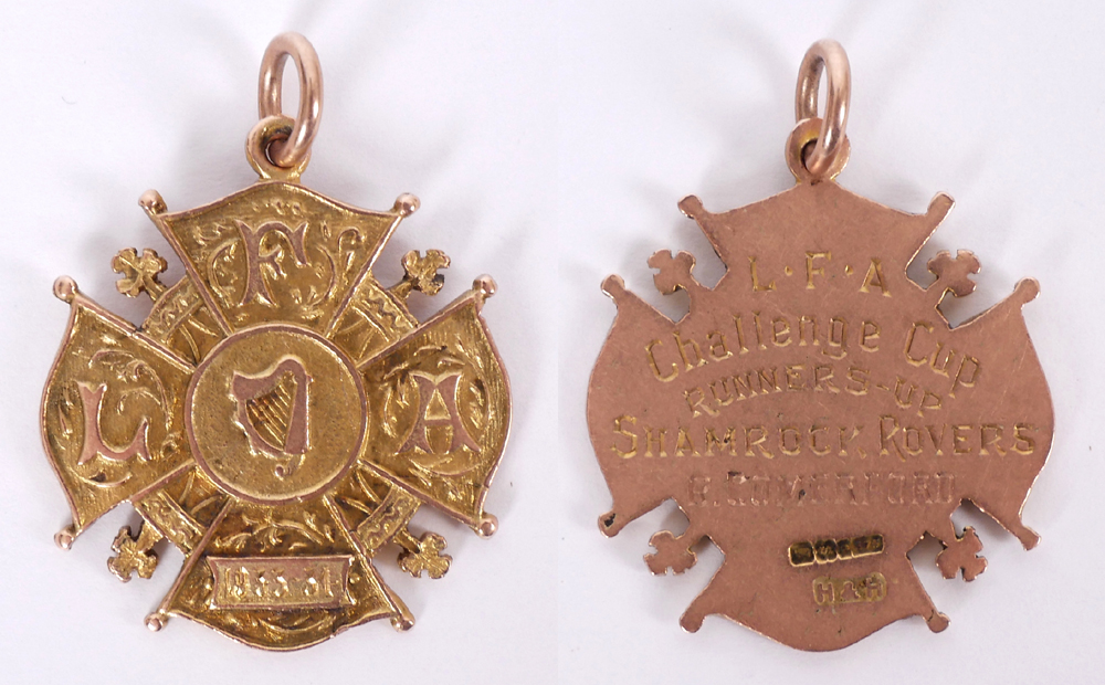 1933-1934 Leinster Football Association Challenge Cup medal to Shamrock Rovers at Whyte's Auctions