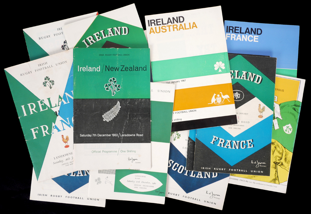 Rugby Irish International Rugby programmes at Whyte's Auctions