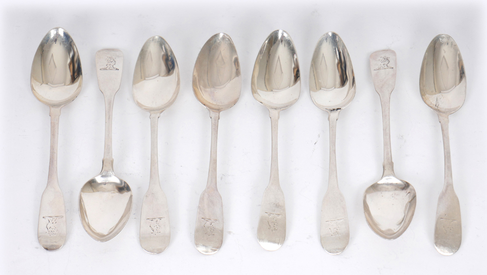Georgian and Victorian Irish silver teaspoons. at Whyte's Auctions