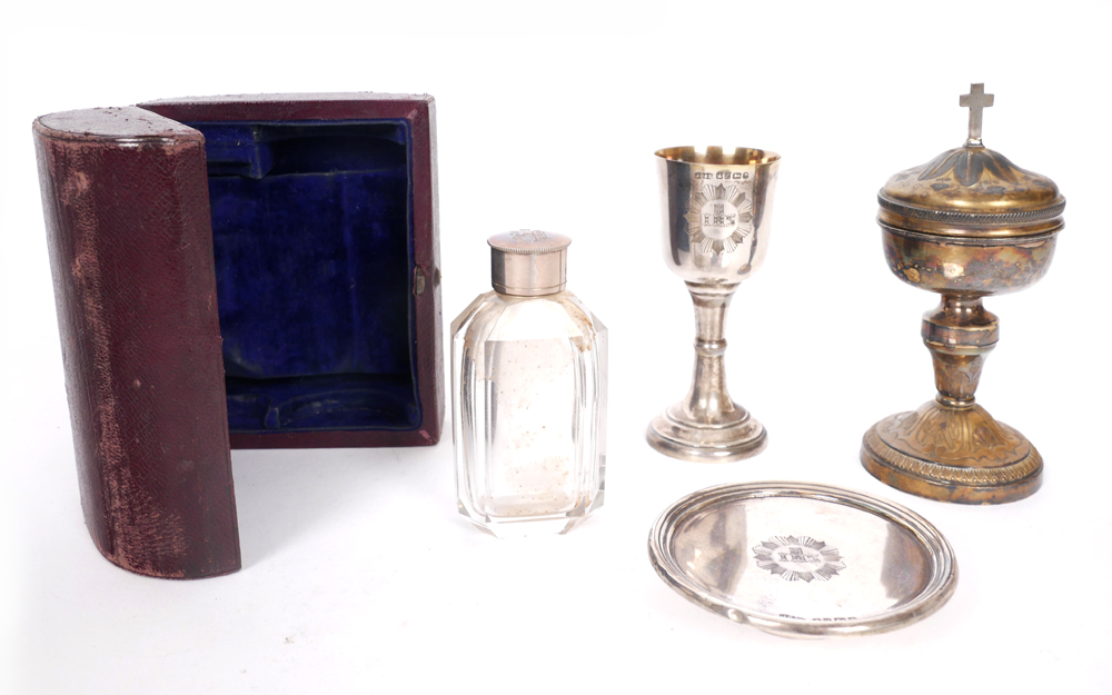19th century silver travelling communion set and ciborium at Whyte's Auctions