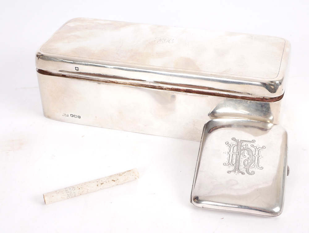 An early 20th century silver cigarette box. at Whyte's Auctions