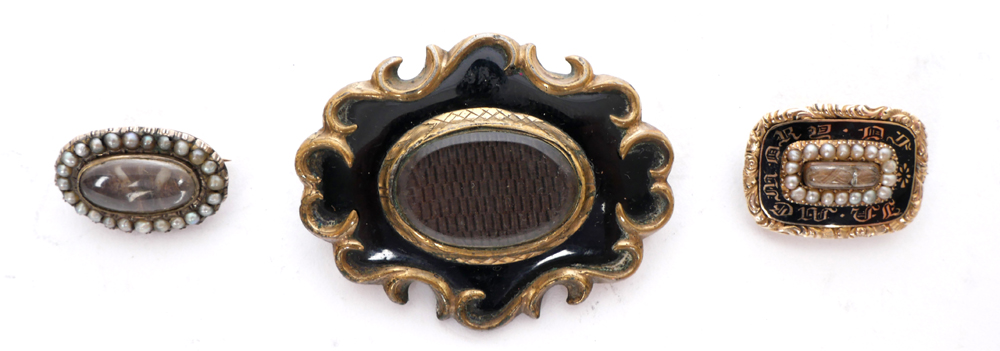 19th century mourning brooches.
 at Whyte's Auctions