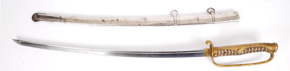 Late 19th / early 20th century Japanese kyu-gunto, in nickel plated scabbard. at Whyte's Auctions