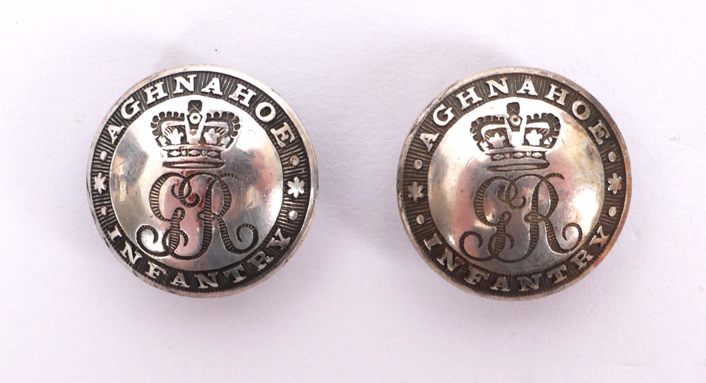 Aghnahoe Infantry buttons. at Whyte's Auctions