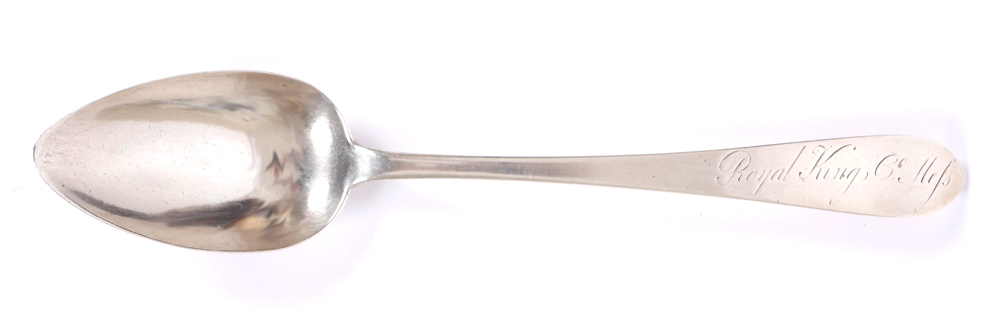 George III Irish silver table spoon, Royal King's County Mess. at Whyte's Auctions