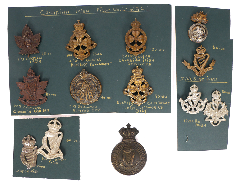 1900-1918 Irish Regiments cap badges. at Whyte's Auctions