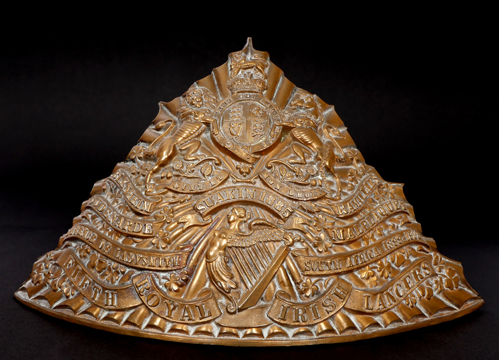 5th Royal Irish Lancers shako plate. at Whyte's Auctions