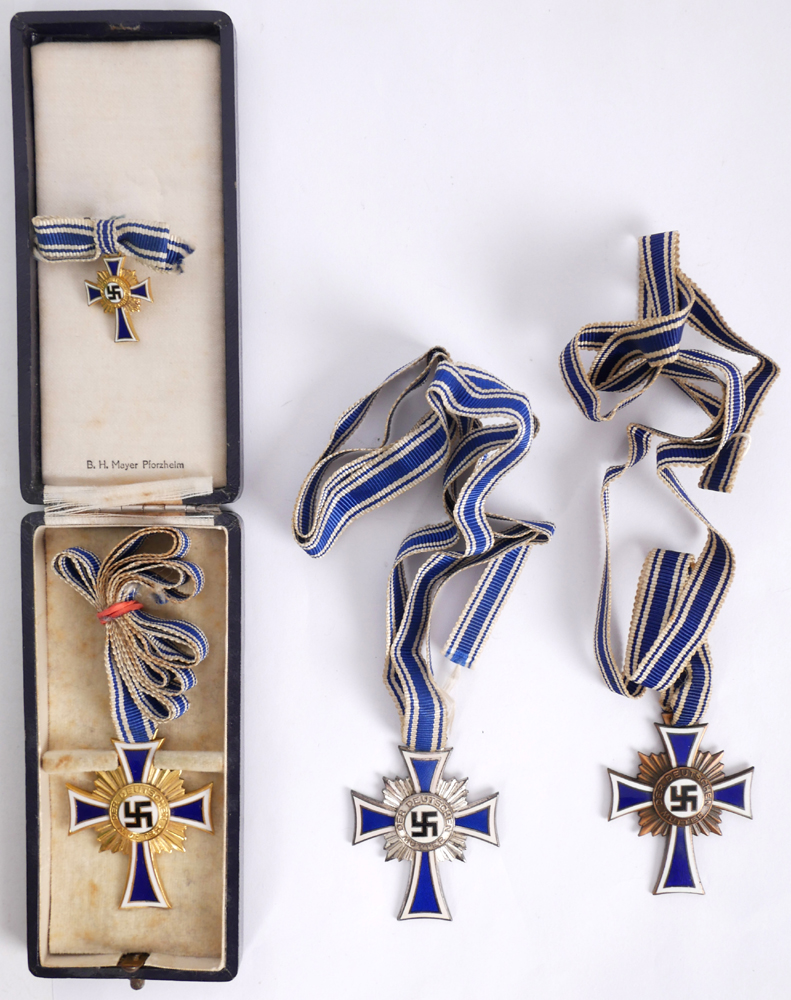 1938-1945 Cross of Honour of the German Mother in gold, silver and bronze. at Whyte's Auctions