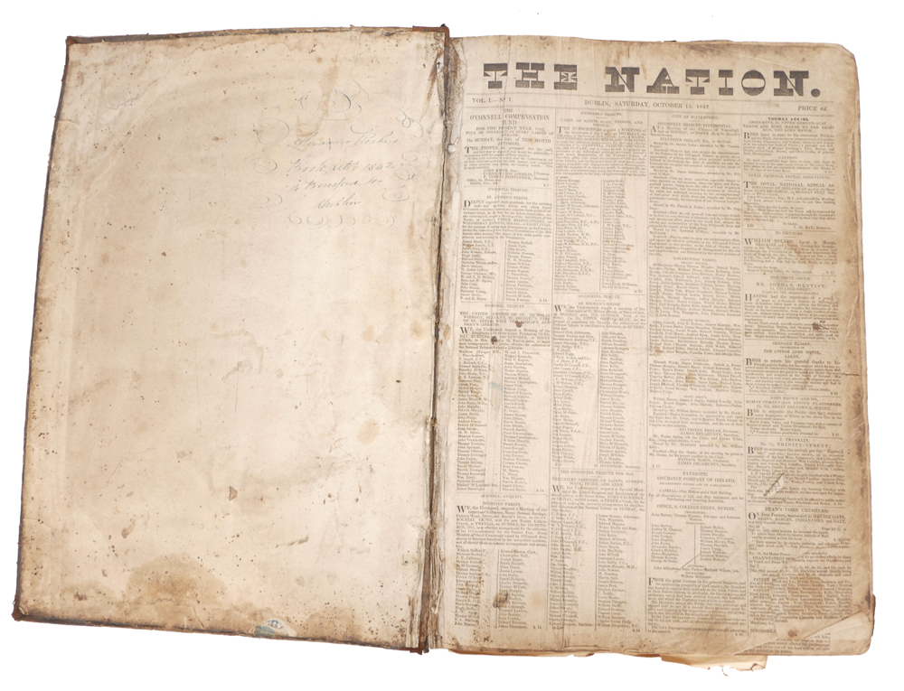 1842 (October15)-1843 (April 8) The Nation Vol. 1 No. 1 to Vol. 1 No. 26 bound. at Whyte's Auctions