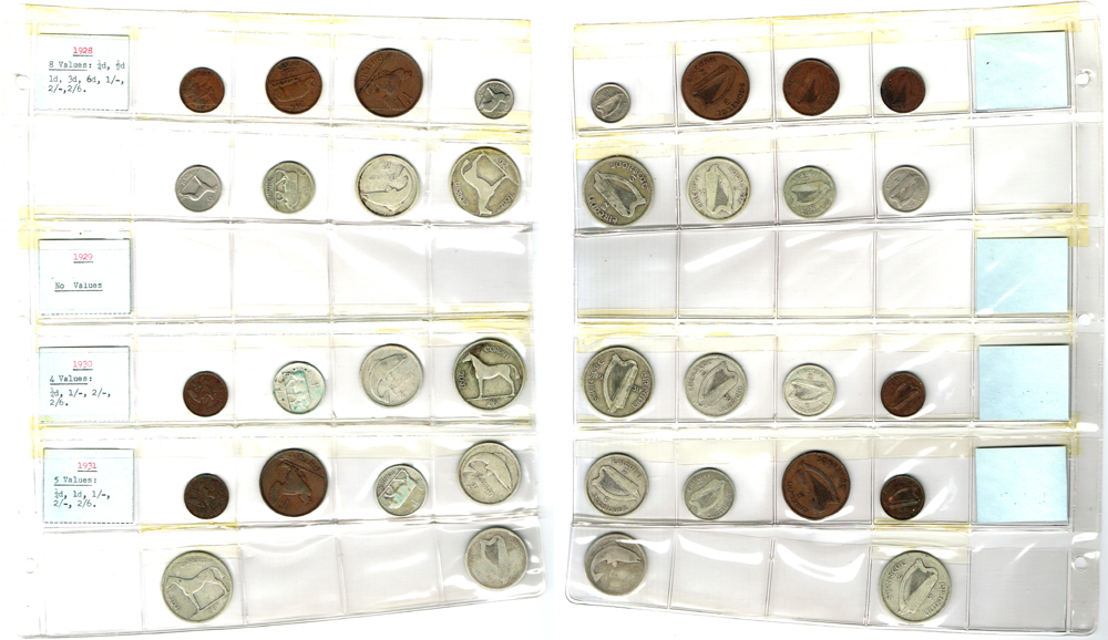 Collection of Irish coins in album, 1928-1999. at Whyte's Auctions