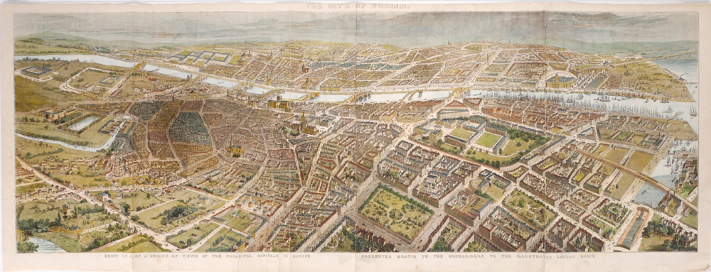 1846 City of Dublin, bird's eye view of the city. at Whyte's Auctions