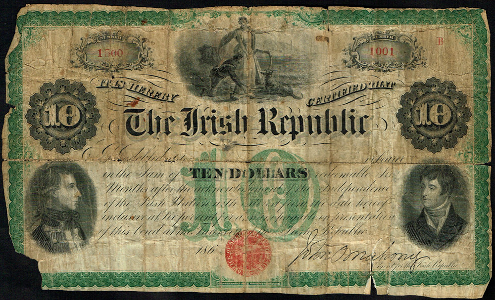 Republic of Ireland, Ten Dollar Bond. at Whyte's Auctions