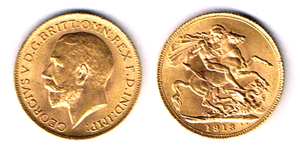 Edward VII and George V sovereign and two half sovereigns, at Whyte's Auctions