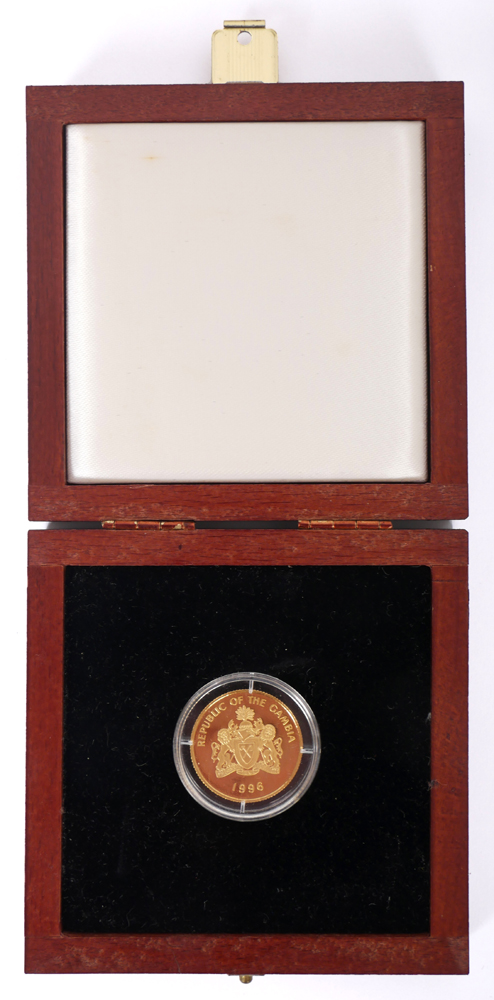 The Gambia. One hundred and fifty dalasis Lady of The Century gold proof. at Whyte's Auctions