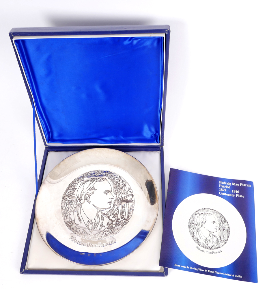 Padraig Pearse, Irish silver commemorative plate. at Whyte's Auctions
