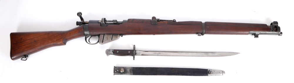 Lee Enfield rifle and bayonet at Whyte's Auctions