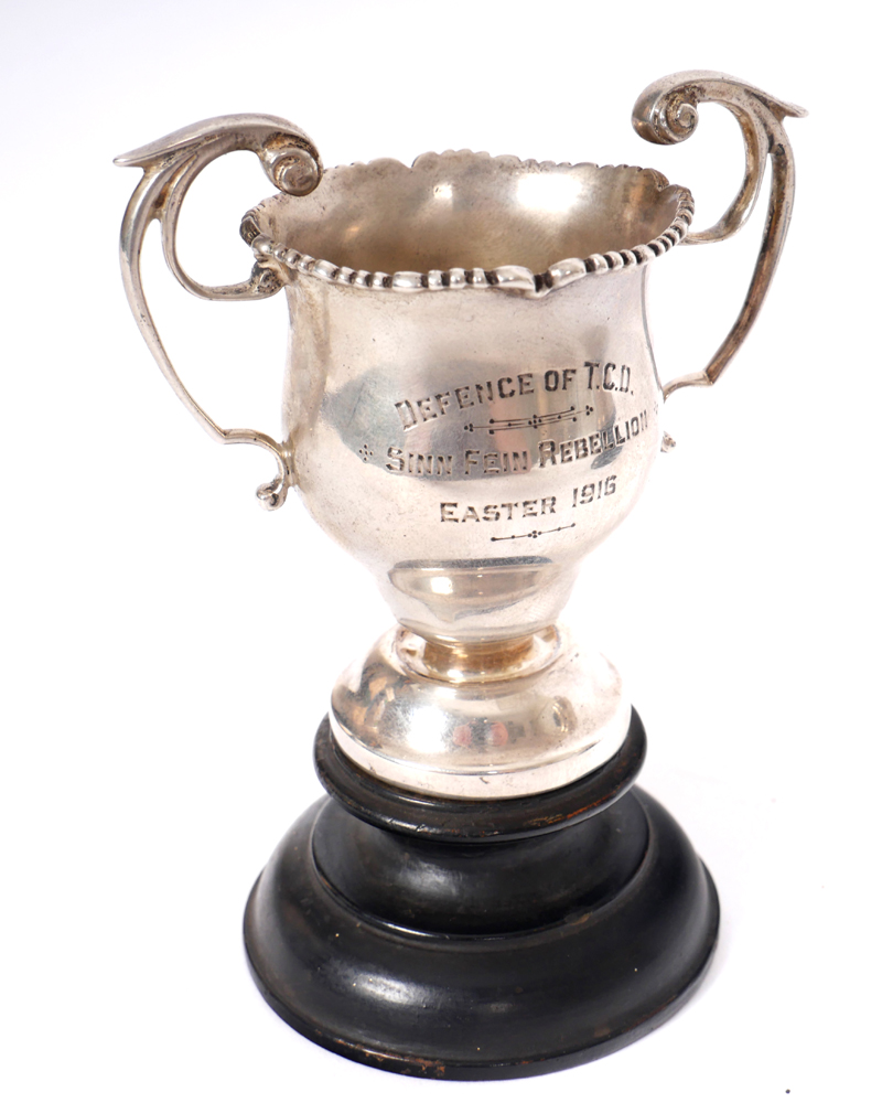 1916 Defence of Trinity College Dublin, Sinn Fein Rebellion, Easter 1916 presentation cup. at Whyte's Auctions
