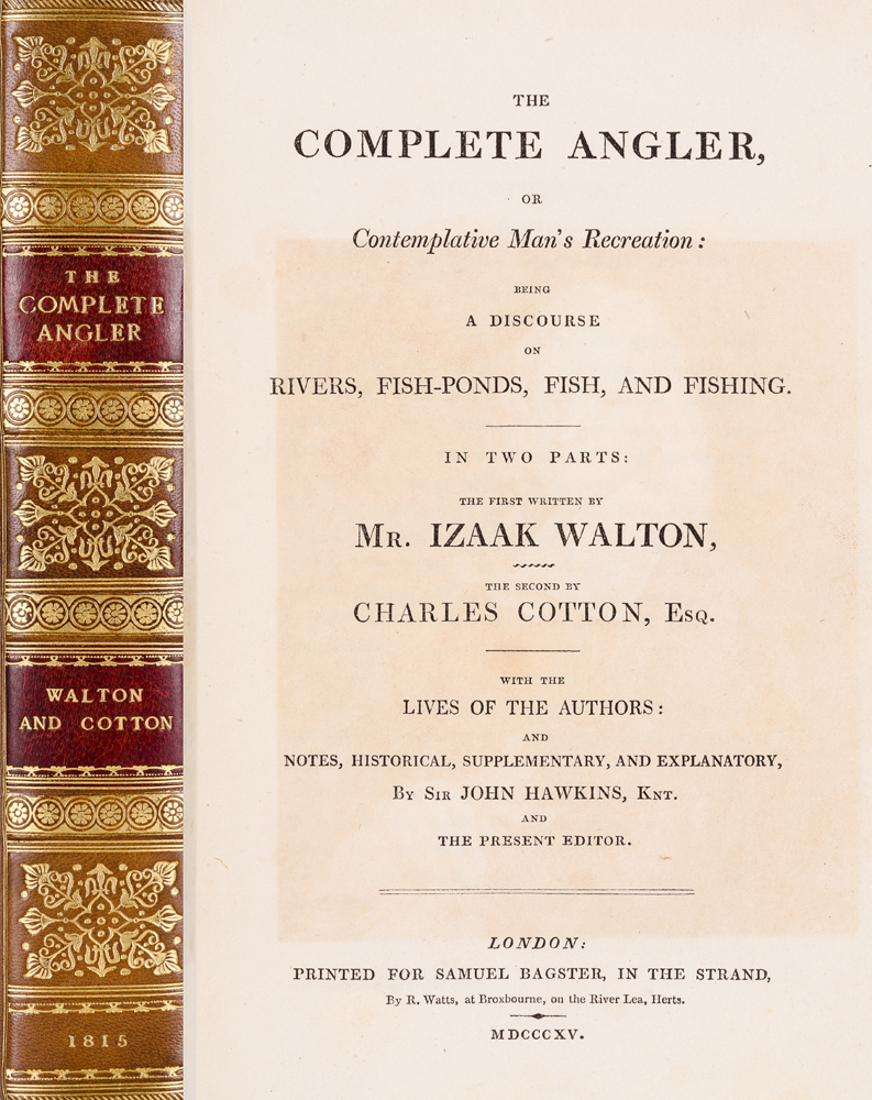 Walton, Isaac; Cotton, Charles. The Complete Angler, large-paper Bagster edition. at Whyte's Auctions