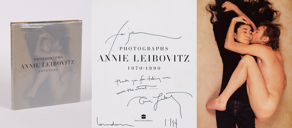 Leibovitz, Annie. Photographs - 1970-1990. Signed by Leibovitz and with dedication to John Minihan. at Whyte's Auctions