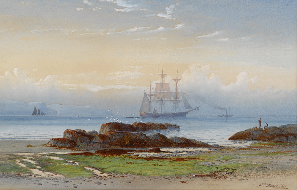 TALL SHIP ENTERING THE HARBOUR, 1888 by Anthony Carey Stannus sold for �1,900 at Whyte's Auctions