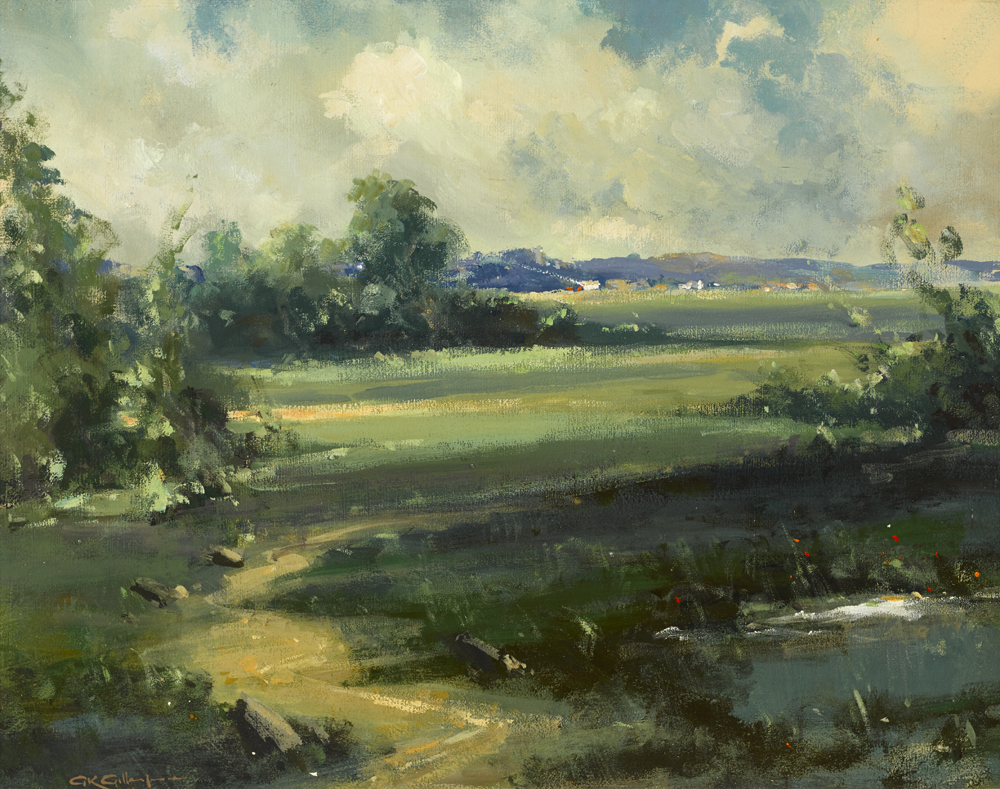 LAGAN FIELDS by George K. Gillespie RUA (1924-1995) at Whyte's Auctions
