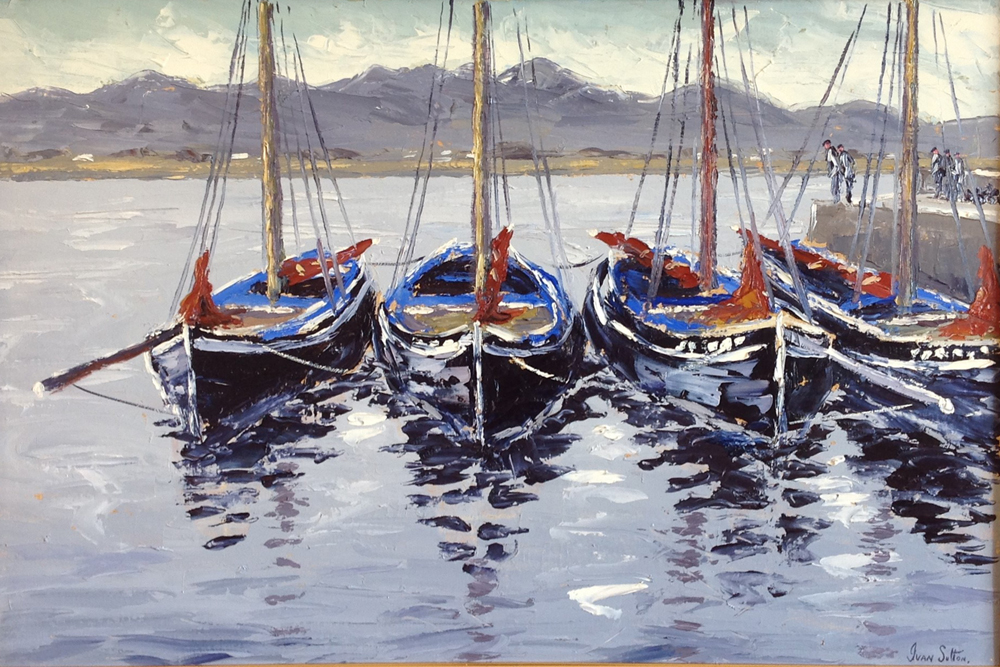 GALWAY HOOKERS, ROUNDSTONE, COUNTY GALWAY. by Ivan Sutton sold for 1,600 at Whyte's Auctions
