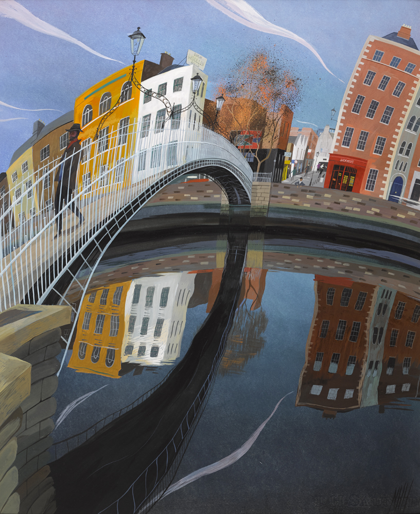 THE HA'PENNY BRIDGE, DUBLIN by Nicholas Hely Hutchinson sold for 2,400 at Whyte's Auctions
