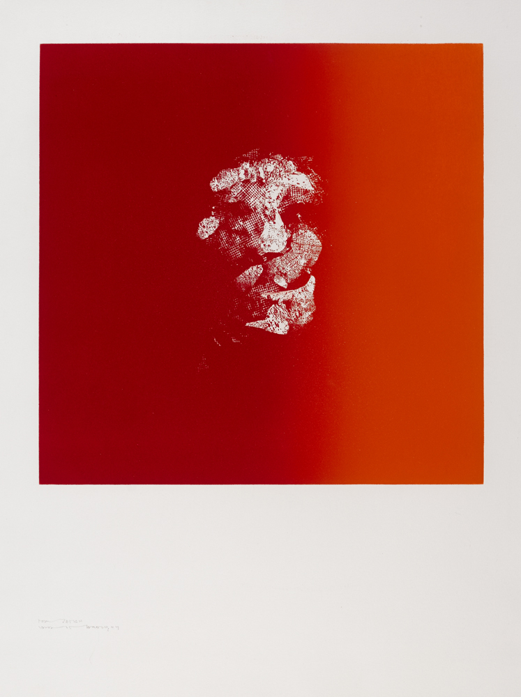 VISAGE SUR FOND ROUGE ORANG [HEAD ONA RED GROUND] 1974 by Louis le Brocquy HRHA (1916-2012) at Whyte's Auctions