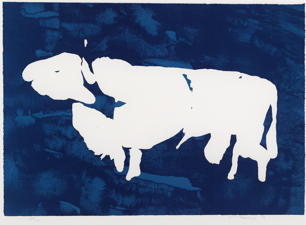 THE TIN. THE BULL OF CUAILNGE [BLUE], 1989 by Louis le Brocquy HRHA (1916-2012) at Whyte's Auctions
