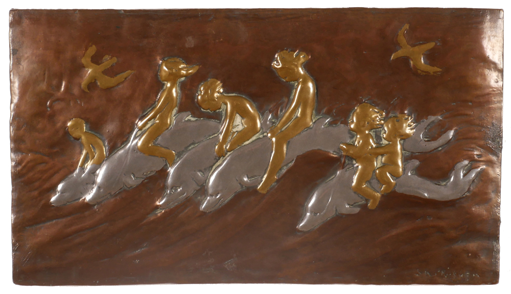 THE DOLPHIN RACE by Sophia Rosamond Praeger sold for �750 at Whyte's Auctions