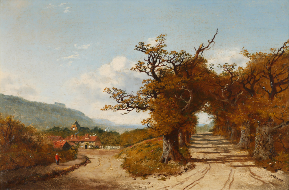 COUNTRY PATH WITH FIGURE WALKING by Edmund John Niemann sold for 190 at Whyte's Auctions