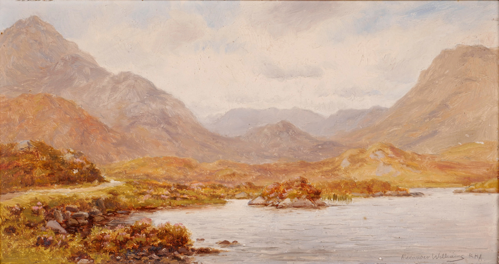 LAKE WITH MOUNTAINS IN THE DISTANCE by Alexander Williams RHA (1846-1930) at Whyte's Auctions