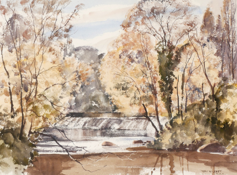 THE DODDER AT CLONSKEAGH, DUBLIN by Tom Nisbet sold for 190 at Whyte's Auctions