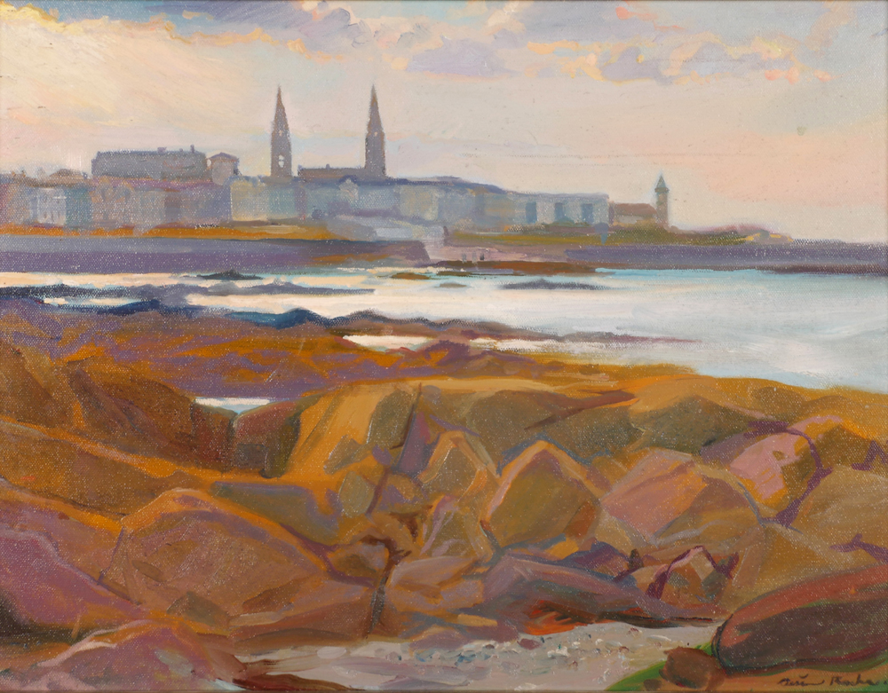 VIEW OF DN LAOGHAIRE FROM SANDYCOVE, COUNTY DUBLIN, 2000 by Oisn Roche (b.1973) at Whyte's Auctions