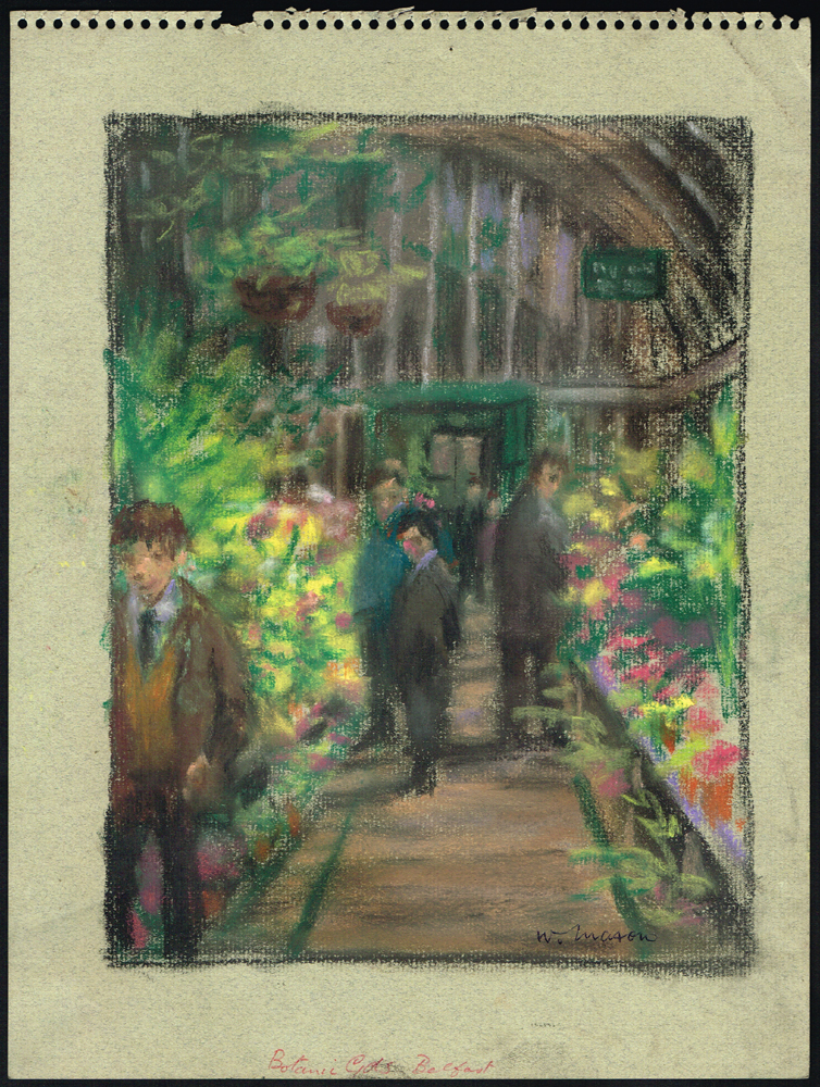 SCENES OF SECONDARY SCHOOL CHILDREN, INCLUDING BOTANICAL GARDENS, BELFAST (SET OF FOUR) by William Mason sold for �190 at Whyte's Auctions