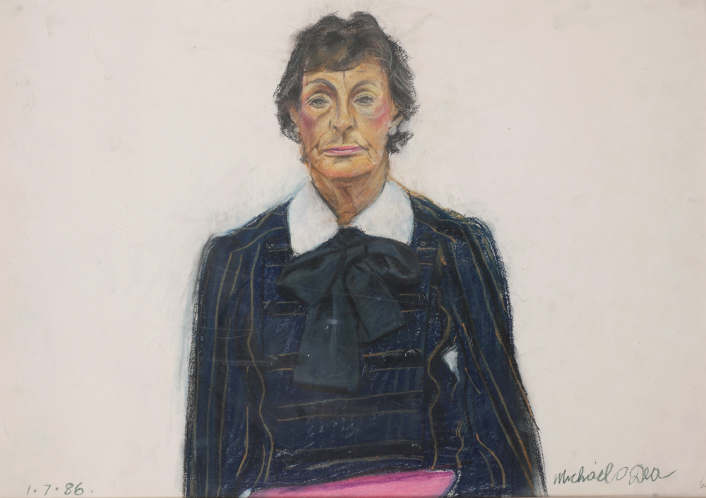 PORTRAIT OF MONICA OWENS, 1986 by Michael O'Dea RHA (b.1958) at Whyte's Auctions