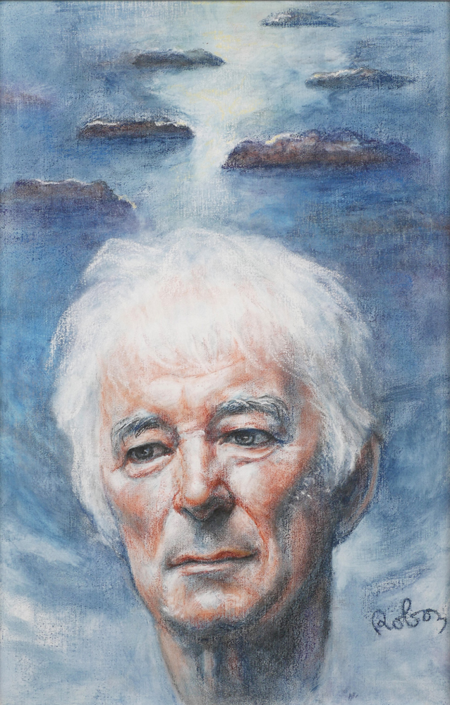 SEAMUS HEANEY WITH STEPPING STONES by Zsuzsi Roboz (1939-2012) at Whyte's Auctions