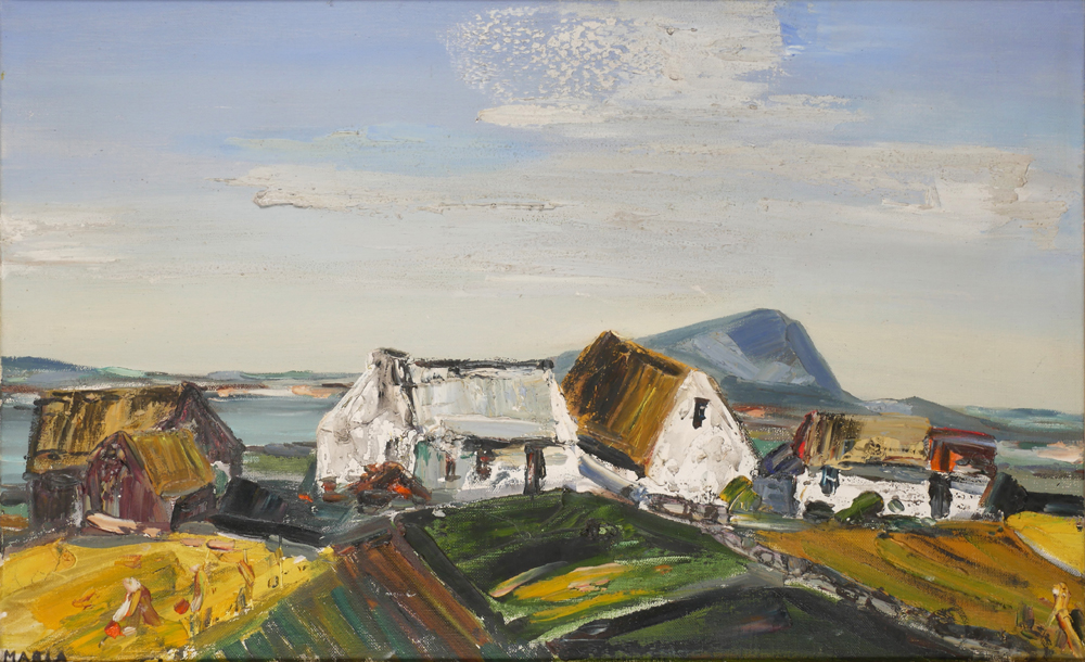 COTTAGES, WEST OF IRELAND by Maria Simonds-Gooding ARHA (b.1939) at Whyte's Auctions